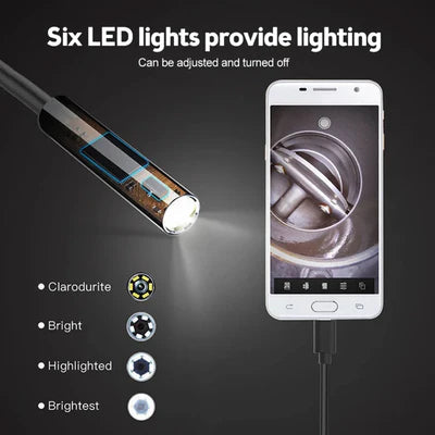 3 in 1 Endoscope Camera (3.5 Meter) Type-C With 6 LEDs, HD Lens & IP67 Waterproof