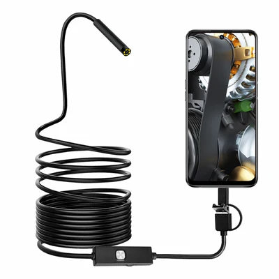 3 in 1 Endoscope Camera (3.5 Meter) Type-C With 6 LEDs, HD Lens & IP67 Waterproof