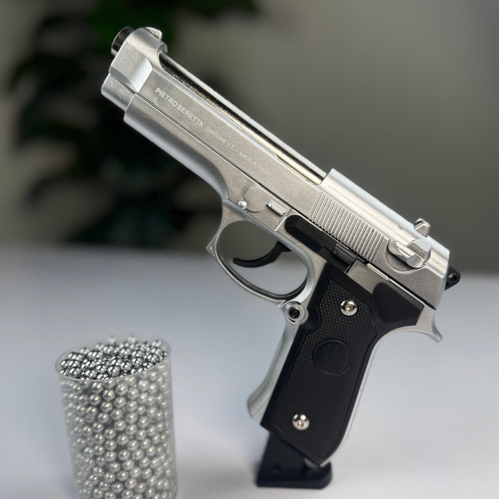 Silver Color M92 Beretta Airsoft Toy Gun – Realistic 6mm BB Pistol Replica for Safe Tactical Play