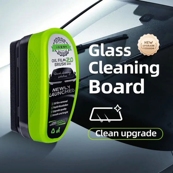 Universal Glass Cleaner – Clear Vision Car Glass Oil Film Cleaner Brush for Windshield (Bottle Included)